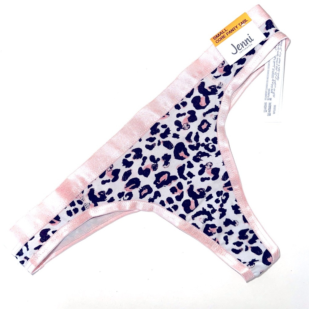 Bundle any “SALE 3 for $15”‼️ Jenni -Satin Trimmed Leopard Print Thong